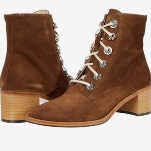 Gently Used Freda Salvador Ace Lace Up Boots Brown Size 8.5